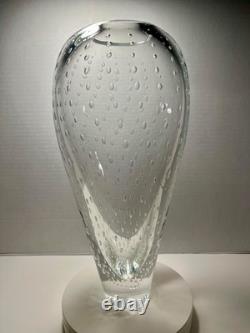 Vintage Murano Italy Hand Blown Art Glass Controlled Bubbles Vase 15