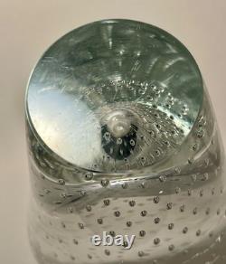 Vintage Murano Italy Hand Blown Art Glass Controlled Bubbles Vase 15