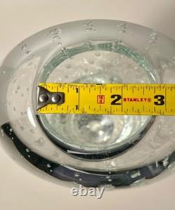 Vintage Murano Italy Hand Blown Art Glass Controlled Bubbles Vase 15