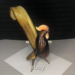 Vintage Murano Italy Hand Blown Art Glass Rooster Sculpture Figurine 7.5