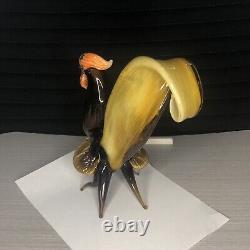 Vintage Murano Italy Hand Blown Art Glass Rooster Sculpture Figurine 7.5