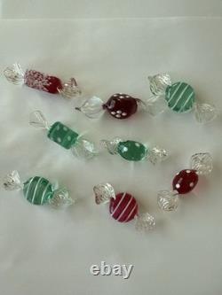 Vintage Murano Italy Hand Blown Glass Candy Lot Mid Century Art Glass Decor