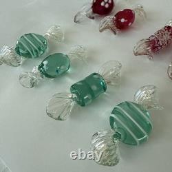 Vintage Murano Italy Hand Blown Glass Candy Lot Mid Century Art Glass Decor