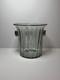 Vintage Murano Italy Hand Blown Glass Vase Ice Bucket Ribbed Handles 1960s MCM