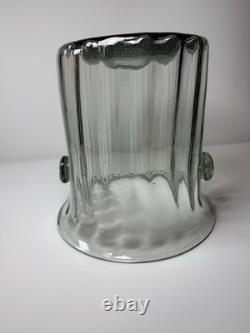 Vintage Murano Italy Hand Blown Glass Vase Ice Bucket Ribbed Handles 1960s MCM Vintage Murano Italy Hand Blown Glass Vase Ice Bucket Ribbed Handles 1960s MCM