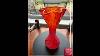 Vintage Murano Italy Speckled Amberina Glass Vase Sommerso MID Century Hand Blown Art Glass Multi