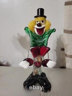 Vintage Murano Italy Venetian Art Glass Clown Hand Blown Brilliant Colors