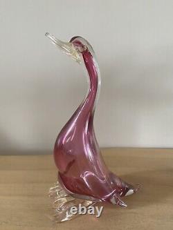 Vintage Murano Italy Venetian Barbini Art Glass Duck Birds