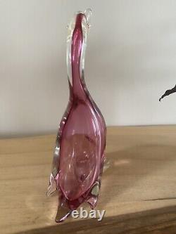 Vintage Murano Italy Venetian Barbini Art Glass Duck Birds