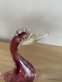 Vintage Murano Italy Venetian Barbini Art Glass Duck Birds