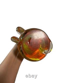 Vintage Murano JIco Glass Dog Large Hand Blown 13 Orange Fratelli Toso RARE