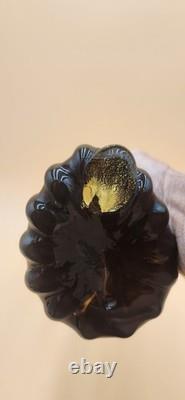 Vintage Murano Lady with Fruit Basket Hand Blown Art Glass figurine Gold flecks