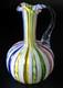 Vintage Murano Latticino Art Glass Pitcher Cruet Zanfirico Ribbon Italy 5.5 MINT