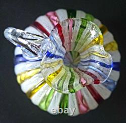 Vintage Murano Latticino Art Glass Pitcher Cruet Zanfirico Ribbon Italy 5.5 MINT