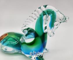 Vintage Murano Made in Italy Hand Blown Art Resting Sitting Horse Sculpture