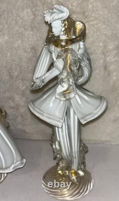 Vintage Murano Mid Century Art Glass Dancers With Internal Gold Dusting