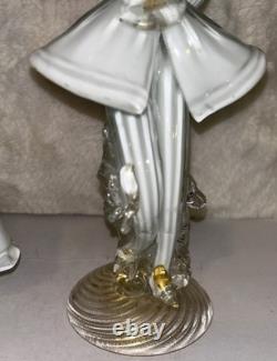 Vintage Murano Mid Century Art Glass Dancers With Internal Gold Dusting