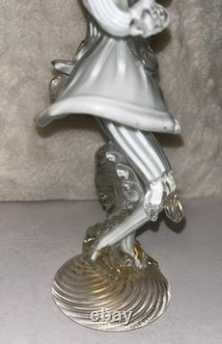 Vintage Murano Mid Century Art Glass Dancers With Internal Gold Dusting