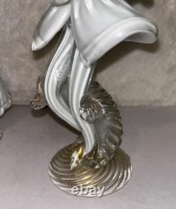 Vintage Murano Mid Century Art Glass Dancers With Internal Gold Dusting