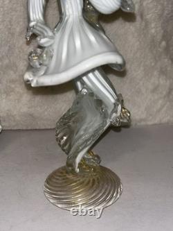 Vintage Murano Mid Century Art Glass Dancers With Internal Gold Dusting