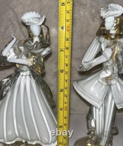 Vintage Murano Mid Century Art Glass Dancers With Internal Gold Dusting