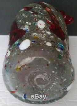 Vintage Murano Millipliori Art Hand Blown Glass Vase Made In Italy LARGE 12 T