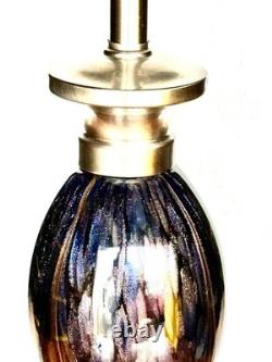 Vintage Murano Multi Color Purple streaked Hand Blown ART Glass Table Lamp 3.6