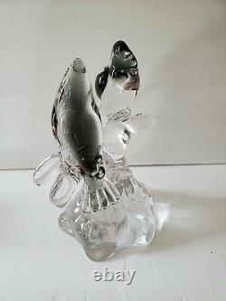 Vintage Murano Perched Love Birds Hand Blown Art Glass Sculpture Figurine