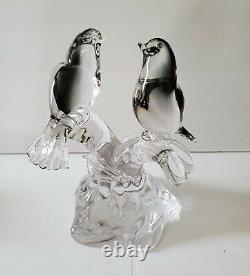 Vintage Murano Perched Love Birds Hand Blown Art Glass Sculpture Figurine