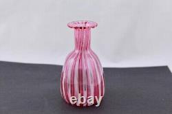 Vintage Murano Pink White & Clear Venetian Blown Art Glass Italy Mint