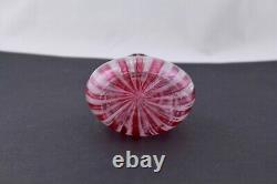 Vintage Murano Pink White & Clear Venetian Blown Art Glass Italy Mint