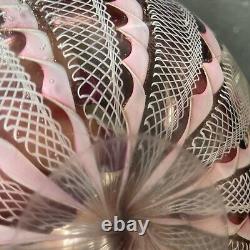 Vintage Murano Salviati MCM Murano Zanfirico Ribbons Art Glass Bowl Lattice