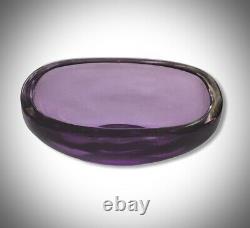 Vintage Murano Seguso 7 Sommerso Bowl Hand Blown Purple to Clear