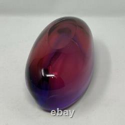 Vintage Murano Seguso 8.5 Rolled Edge Sommerso Bowl Hand Blown Purple & Magenta