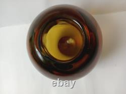 Vintage Murano Sommerso Hand Blown Art Glass Short Vase/Candle Holder
