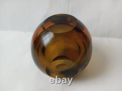 Vintage Murano Sommerso Hand Blown Art Glass Short Vase/Candle Holder