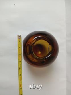 Vintage Murano Sommerso Hand Blown Art Glass Short Vase/Candle Holder