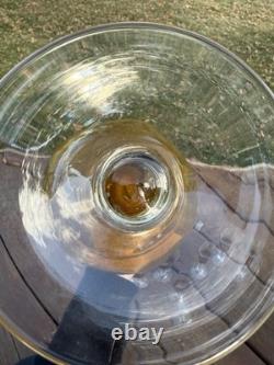 Vintage Murano Style Amber Glass Decanter Set Hand-blown, Stopper And 6 Glasses