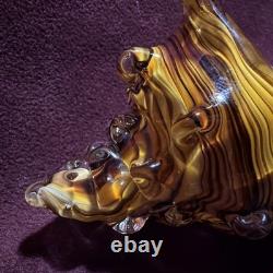 Vintage Murano Style Art Glass Conch Shell Beach House Chic Beautifully Made 8