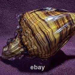Vintage Murano Style Art Glass Conch Shell Beach House Chic Beautifully Made 8