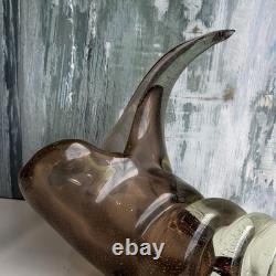 Vintage Murano Style Art Glass Sculpture Abstract Horn/Conch Shape Hand Blown