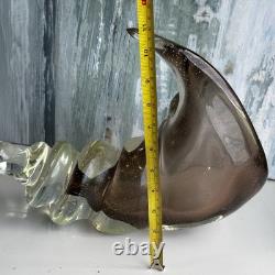 Vintage Murano Style Art Glass Sculpture Abstract Horn/Conch Shape Hand Blown