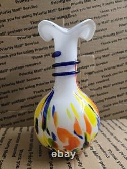 Vintage Murano Style Hand Blown Glass Vase