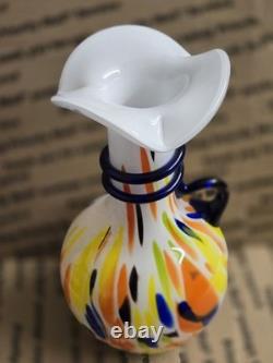 Vintage Murano Style Hand Blown Glass Vase