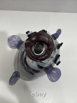 Vintage Murano Style Hand Blown Large Fish Vase Sculpture Art Glass