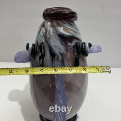 Vintage Murano Style Hand Blown Large Fish Vase Sculpture Art Glass