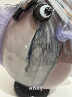 Vintage Murano Style Hand Blown Large Fish Vase Sculpture Art Glass