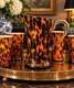 Vintage Murano Style Hand Blown Tortoiseshell Leopard Art Glass 7 Pc Set