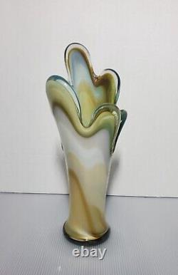 Vintage Murano Style Hand Blown Vase Beach- Wave Break Inspiration