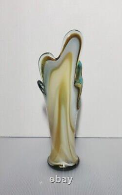 Vintage Murano Style Hand Blown Vase Beach- Wave Break Inspiration